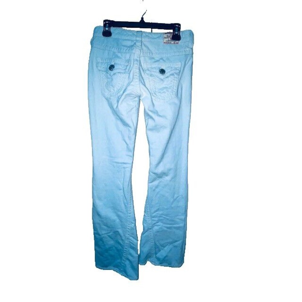 Womens True Religion Jeans Joey Big T Flap Pocket Flare Blue 28x35 Fits 30x35